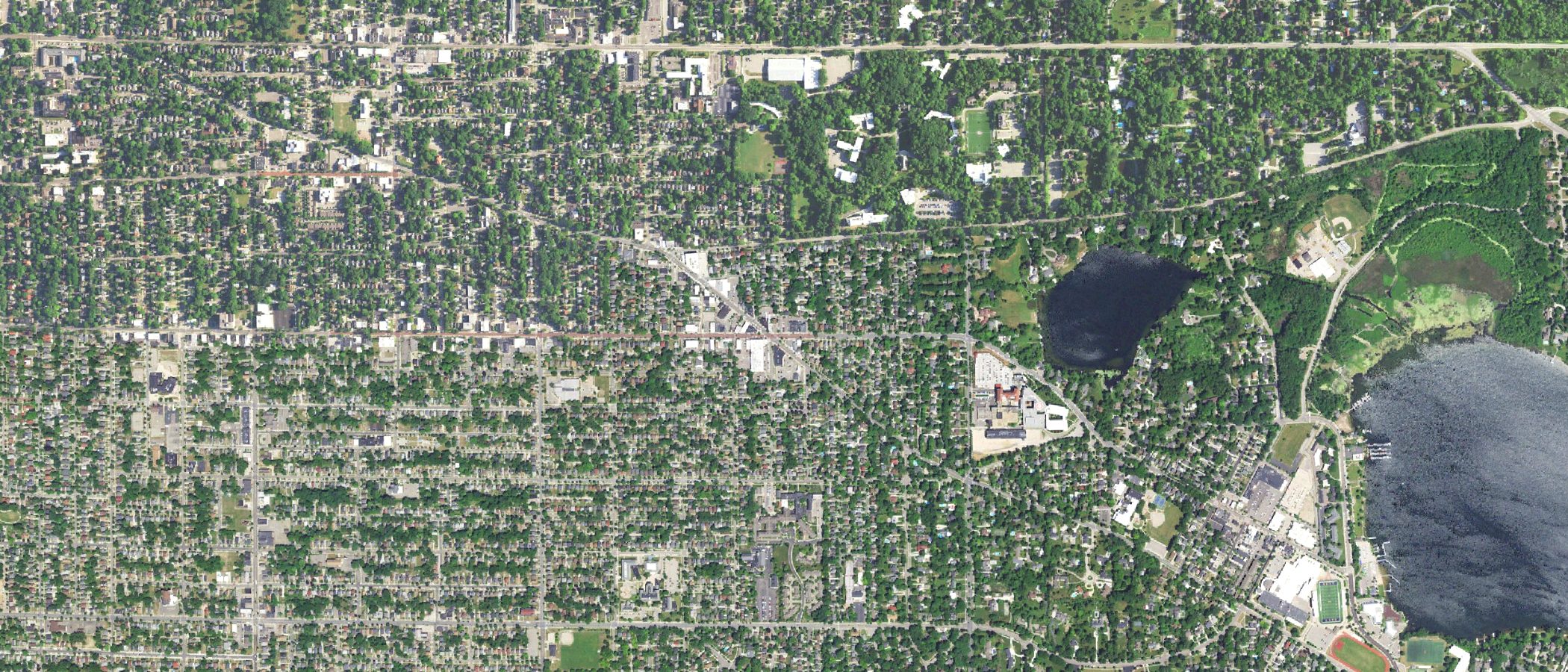 Aerial view of Eastown, Grand Rapids