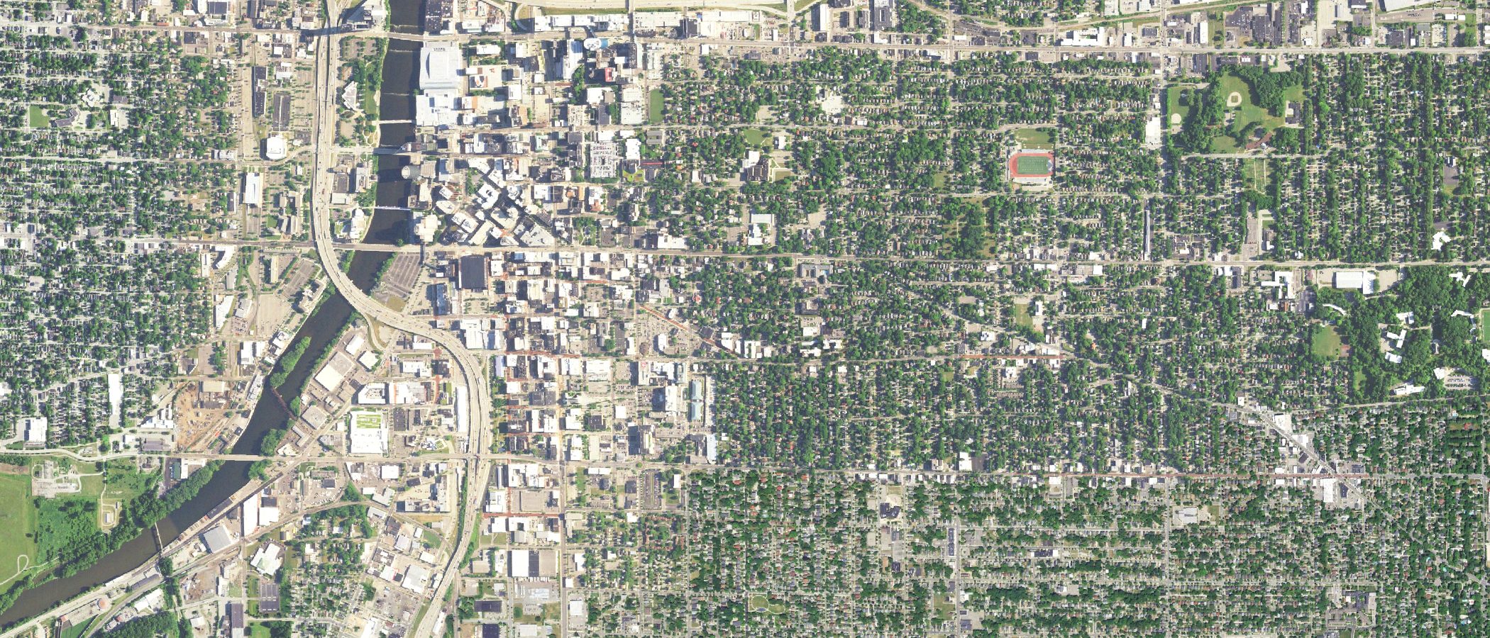 Aerial view of Heritage Hill, Grand Rapids
