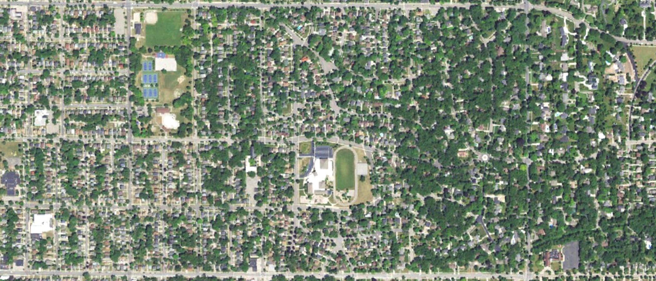 Aerial view of Ottawa Hills, Grand Rapids